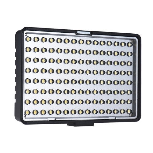 Travor TL-120 Professional Mono-Color Temperature Dimmable LED Video Light Photography Fill Light 8-Level Adjustable Brightness 700 Lumens CRI 85+ with 2 Color Filters for Canon Nikon Sony DSLR Camera Camcorder