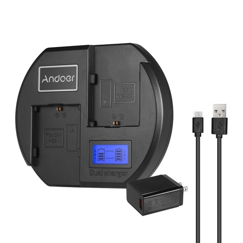 Cargador de batería de cámara de doble canal Andoer Fast Charger