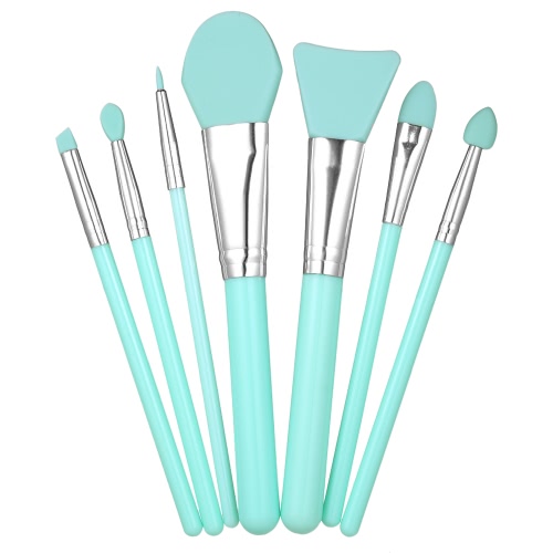 7Pcs Ensemble de brosse à maquillage en silicone Facial Mask Brush Foundation Oeil à paupières Brosse à sourcils Cosmetic Tool 化妆刷