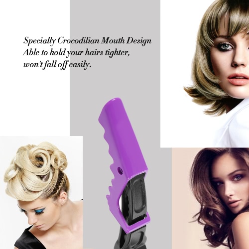 Seccionado cabello pinzas de agarre Croc peluquería corte Clips Pinzas de agarre del salón de pelo que labra 10Pcs púrpura