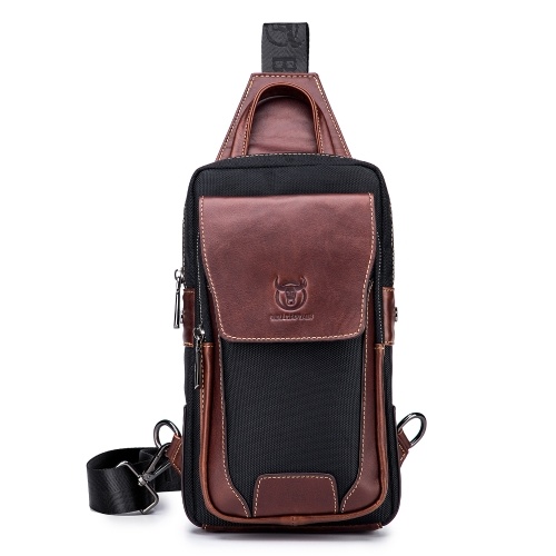 Hommes sac à bandoulière en cuir sac de poitrine décontracté sac à bandoulière sac à dos à bandoulière voyage sac à dos à bandoulière