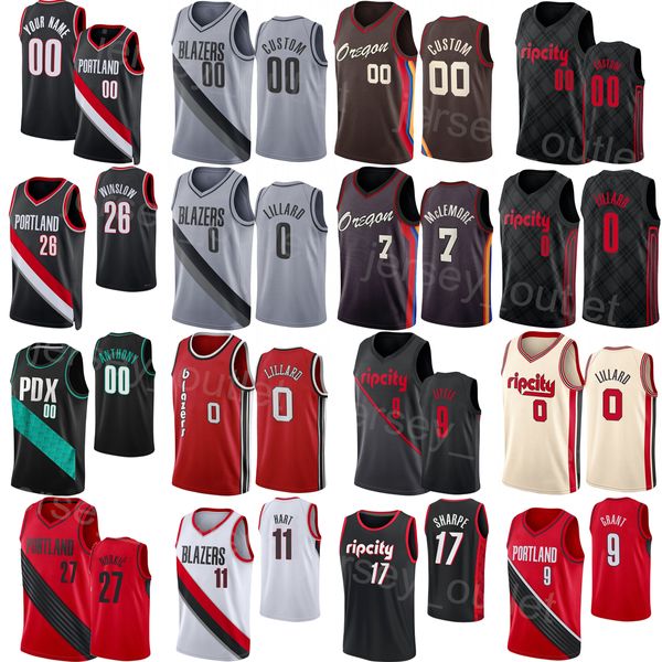 Print Edition Basketball City Earned Anfernee Simons Jersey 1 Josh Hart 11 Jerami Grant 9 Drew Eubanks 24 Damian Lillard 0 Jusuf Nurkic 27 Classic Sport Man Woman