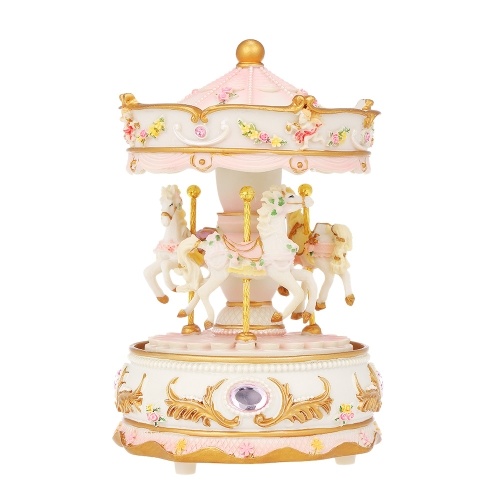 Mini carrusel Clockwork Castle en el cielo Music Box Colorful LED