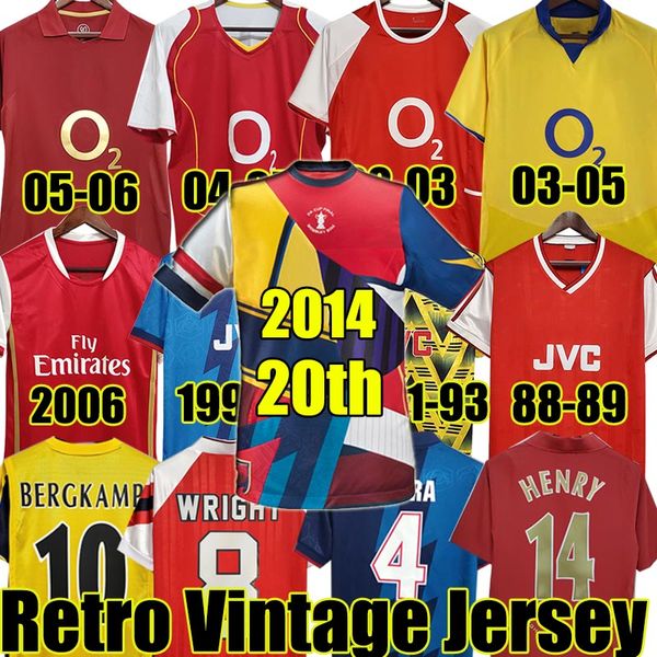 Gunners HENRY Retro Soccer Jerseys HIGHBURY PIRES REYES 2004 02 03 05 06 92 93 94 95 96 98 99 BERGKAMP ADAMS Persie Galla V. PERSIE 88 89 90 Vintage Classic FOOTBALL SHIRT