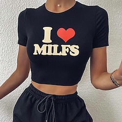 Gothic T-shirt Crop Top Tee Letter Crop Top For Women's Adults' Hot Stamping Polyester / Cotton Blend Lightinthebox