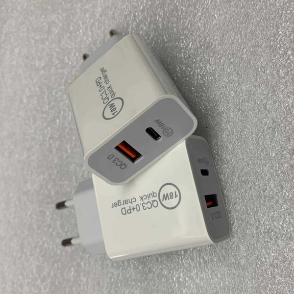 18W 20w Fast USB Charger Quick Charge Type C PD Fast Charging For iPhone EU US Plug USB Charger With QC 4.0 3.0 Phone Charger with box