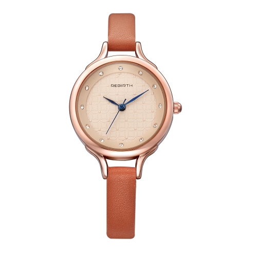 REBIRTH Fashion Women Watches 1ATM Water-resistant Quartz Casual Simple Woman Wristwatch
