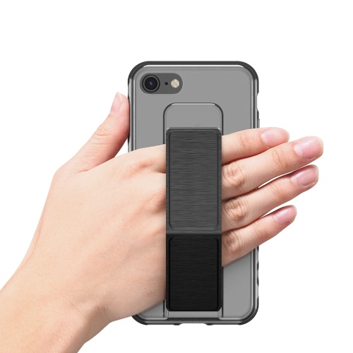 dodocool Slim Case Cristal Ultra protection transparent avec Pliable Support Grip Béquille antidérapante Absorption des chocs résistant aux rayures Shell Cover pour iPhone de 4,7 pouces 7 Black