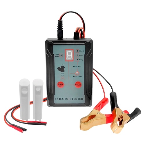Testeur d'injecteur de carburant et adaptateur pour le nettoyage de diagnostic d'injecteurs Trousses d'outils de nettoyage bricolage 12V/5V Protection contre les courts-circuits commutables