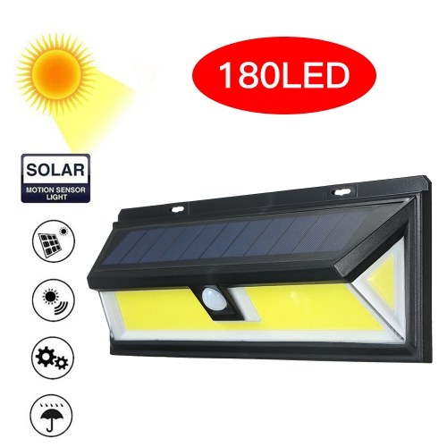 180 LEDs COB Solar Power Lights PIR Motion Sensor Wall Lamp