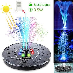 Solar Fountain Lights Water Pump Pool Pond Light Remote Control Garden Decoration Bird Bath Solar Powered Fountain Floating Water Lightinthebox
