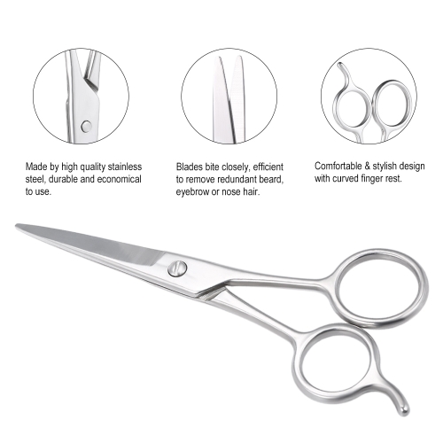 Stainless Steel Beard Scissor Mustache Scissor Shaving Shears Hair Trimmer Eyebrow Bang Scissor