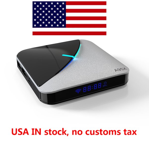 Ship from usa warehouse A95X F3 Air TV Box 8K RGB Light Amlogic S905X3 Android 9.0 4G 32G Plex server Media Player