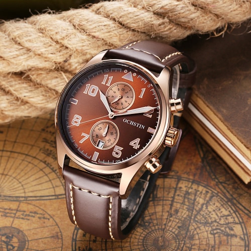 OCHSTIN 3ATM Water Resistant Fashion Analog Quartz Watch Excellent Man Wristwatch with Calendar