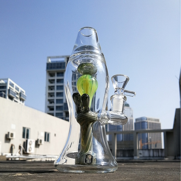 2021 Newest Lava Lamp Beaker Bong 9 Inch Glass Bongs 14mm Female Joint Oil Dab Rigs 5mm Thick Water Pipes With Glass Bowl XL-LX3