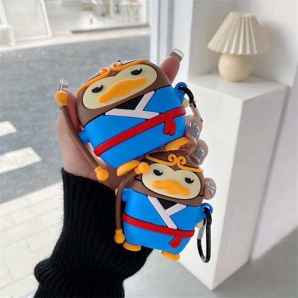 For Airpods Pro Case 3D Cartoon Cute Great Sage Duck Soft Silicone Earphone Cases For Apple Air Pods 1 2 3 Wireless Headphone Cover Bags