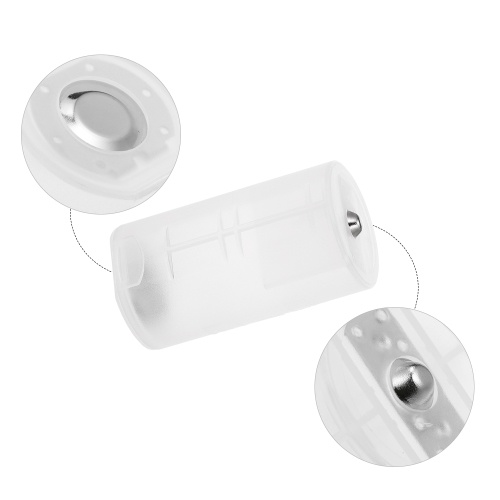 Adaptador de conversión de batería de 4 piezas 2 * AA a D Tamaño de la batería Funda protectora Material de PP