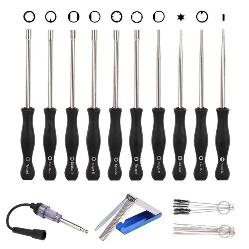 Kit d'outils de réglage de carburateur 10 pièces, outil de tournevis de réglage de carburateur avec brosse de nettoyage de carburateur, testeur d'étincelle d'allumage