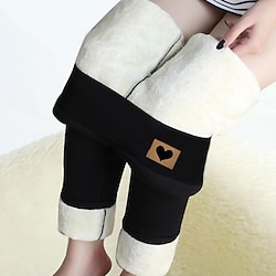 Femme Pantalon en molleton Pantalon Legging Mélange de Coton Doublure Polaire Gris1 Noir1 Noir2 Taille haute Casual Détente Bureau Vacances Coupe haute Haute élasticité Toute la longueur Chaud Avec Lightinthebox