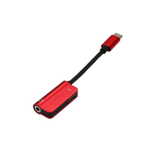 Type-C Audio AUX Converter Charger Cable Splitter Adapter