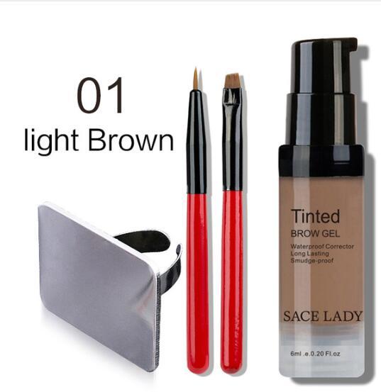 SACE LADY Waterproof Eyebrow Shadow Henna Makeup Enhancer Tint Brush Kit Eye Brow Gel Cream Make Up Set Paint Tool Wax Cosmetic