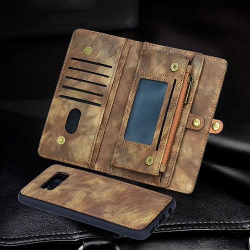 Para Samsung Galaxy S7 S8 S8 Plus S9 S9 Plus Note 8 multifunción cremallera billetera imán caja protectora tarjeta de teléfono desmontable flip cuero de la PU cubierta elegante anti-arañazos