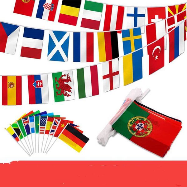 2022 Qatar World Cup soccer string flag 32 top hanging flag football bar messis fans supplies