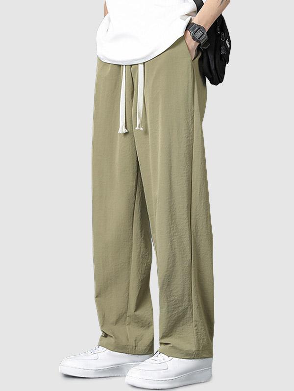 ZAFUL Men's Plain Color Casual Drawstring Pants M Light coffee
