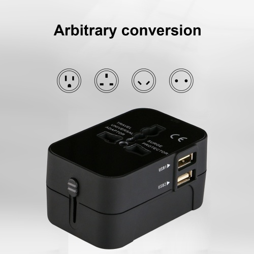 Chargeur de téléphone universel universel adaptateur secteur mural de voyage tout en un avec deux ports de charge USB pour USA EU UK AU