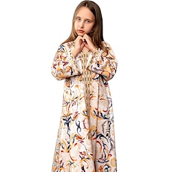 Arabian Muslim Kid's Girls' Religious Saudi Arabic Dress Abaya For Polyester Ramadan Dress Lightinthebox