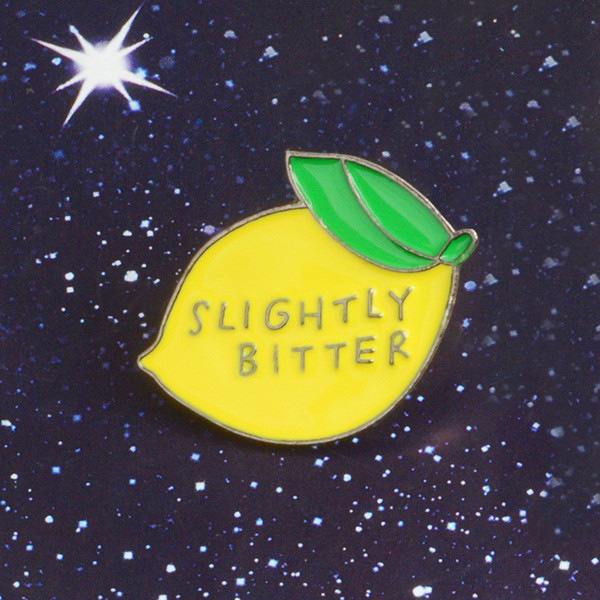 Fruit Lemon Brooches Lapel Pin SLIGHTLY BITTER Jean Shirt Pins Backpack Bag Hat Badge Jackets Brooch Cloth Jewelry Cute Pins