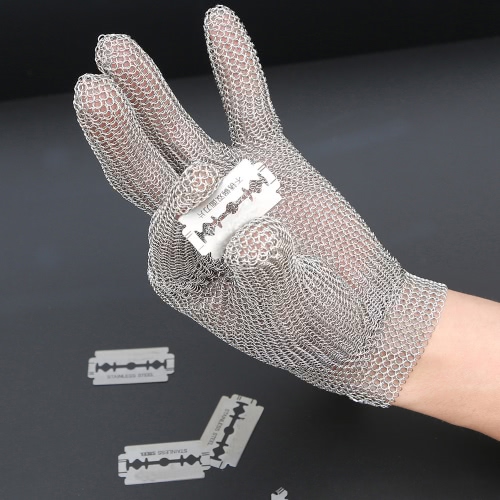 High-quality 304L Stainless Steel Mesh Knife Cut Resistant Chain Mail Protective Glove for Kitchen Butcher Working Safety
