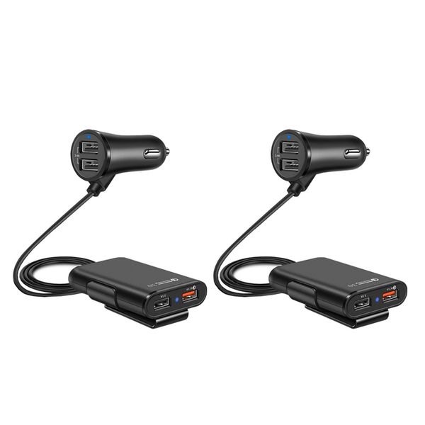 New Hot Sales Front and Rear Car Charger with 4 USB Ports 8A QC3.0 Four in One Car Chargers Adapter