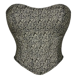 Rococo Punk  Gothic Medieval Steampunk Overbust Corset Lingerie Bustier Bodyshaper Women's 13 Steel-Boned Costume Vintage Cosplay Corset Lightinthebox