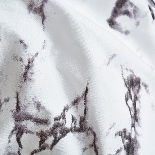 Soft Polyester Brushed Microfiber Duvet Set with Zipper Closure Marble Printed Pattern Duvet Cover + 2pcs Pillowcases--Twin Size