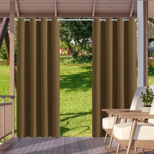 Rideaux à œillets d'intimité bloquant le soleil pour rideaux d'extérieur et d'intérieur à 1 panneau