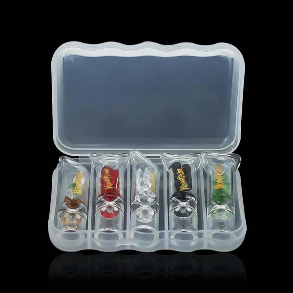 glass pipe smoke accessory tobacco pipes Mouthpiece Per Plastic Case Smoking bong dab rig