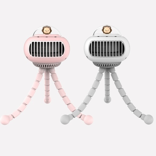 Ventilateur sans lame 4 vitesses sans fil 130° Secouant la tête Vent élevé Mini climatiseur flexible 3600 Mah Bébé Poussette Poulpe Ventilateur Clip de vélo pour enfants