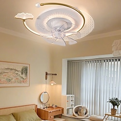 Ceiling Fans with Lights Flush Mount Low Profile Indoor Ceiling Fan,21 Dimmable Bladeless Ceiling Fans with Remote Control,Smart 3 Colors 6 Speeds Reversible Lightinthebox