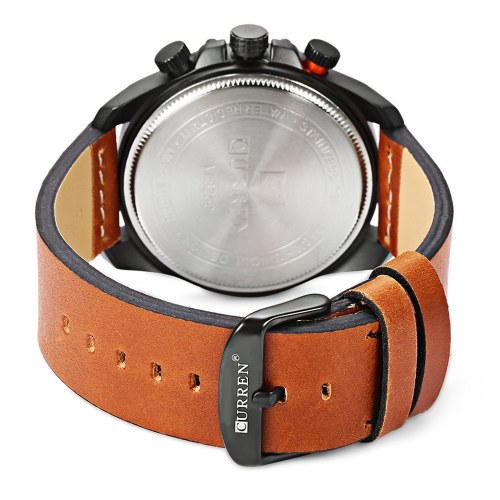 CURREN 8259 Hombre de cuarzo Reloj Moda única Deporte Casual Marca Reloj Ejército Militar Negocio Movimiento original Reloj de pulsera impermeable de cuero Relogio masculino