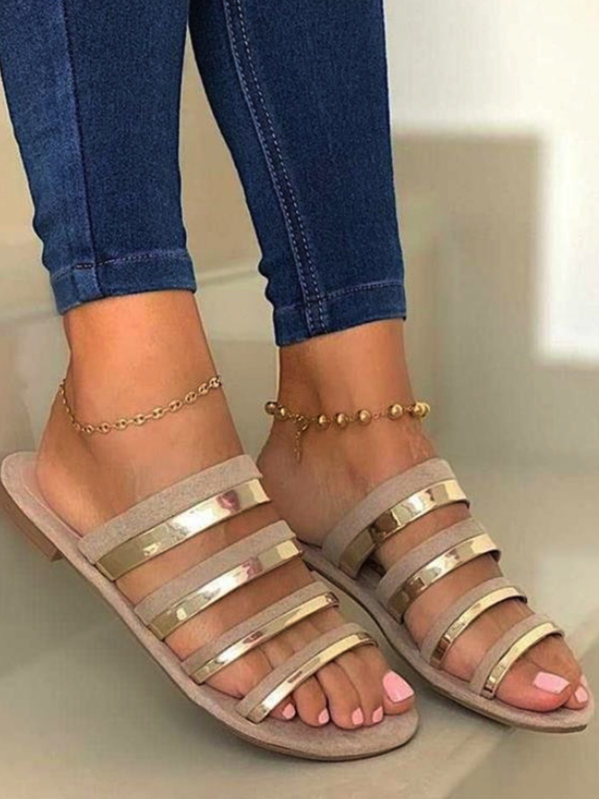 Noracora Slippers Pink Casual Open Toe Slippers