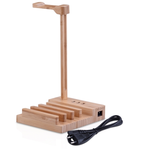 Soporte de auriculares de madera Soporte de carga universal para auriculares