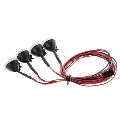 4pcs RC coche multifunción redondo LED luz con pantalla para 1/10 RC coche de oruga HSP REDCAT Axial SCX10 Traxxas TRX-4