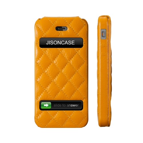 Jisoncase Flip Matelasse funda de cuero para iPhone 5