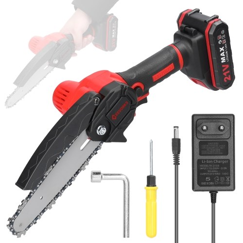 Scies électriques portatives de 6 pouces de 21V Broussailleuse à chaîne à bois Moteur à une seule main pour verger de jardin