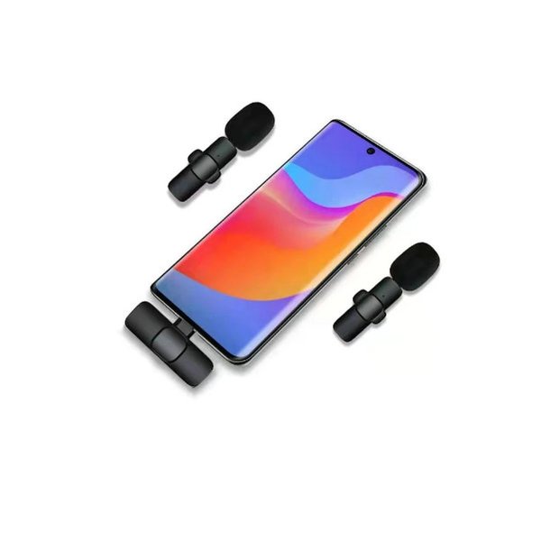 Portable Lavalier Wireless Microphone Studio Gaming for iPhone Type-C PC Computer Lapel Clip Professional Live Broadcast Mini Mic Camera Video Recording For Phone