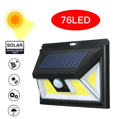 76 LEDs COB Solar Power Lights PIR Motion Sensor Wall Lamp