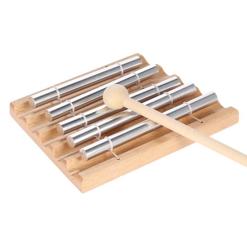 Children Kids Toddler 5-Tone Tabletop Chimes Educational Musical Toy Percussion Instrument with Mallet