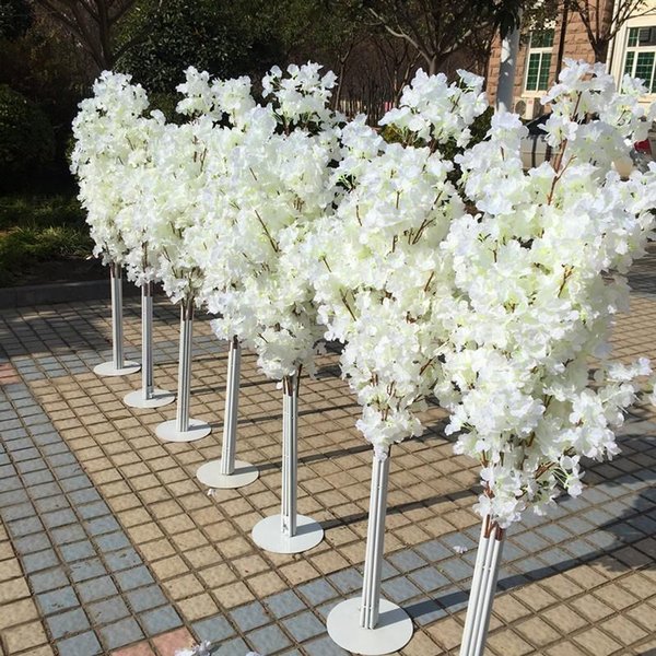 wedding decoration 5ft Tall 10 piece/lot slik Artificial Cherry Blossom Tree Roman Column Road Leads For Wedding party Mall Opened Props