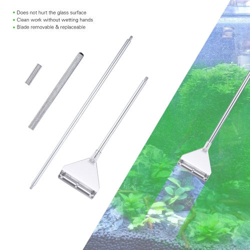Glass Aquarium Algae Scraper Fish Tank Cleaner Cleaning Tool Adjustable Size with Alternative Blade